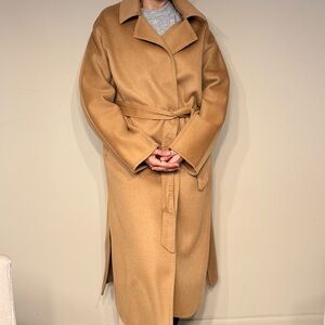 Cashmere Long Tan Belted Coat